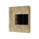 Ver imagem 3 de Armário Alto com Nichos e 05 Portas 161,5x135x42cm Marrom/Carvalho/Preto