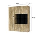 Ver imagem 4 de Armário Alto com Nichos e 05 Portas 161,5x135x42cm Marrom/Carvalho/Preto