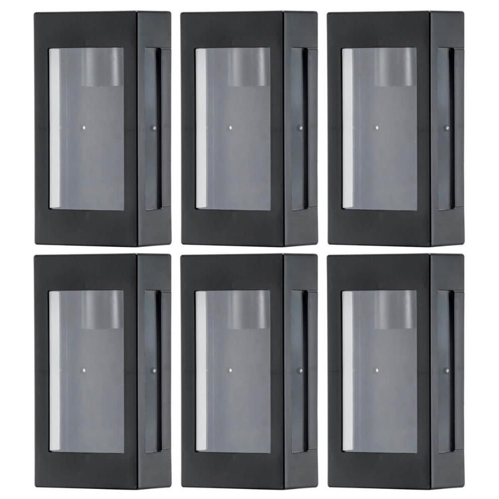 Conjunto 6 Arandelas Externas Pretas Prime Luminária Bivolt de Parede Jardim Fachada Muro Dital - 4