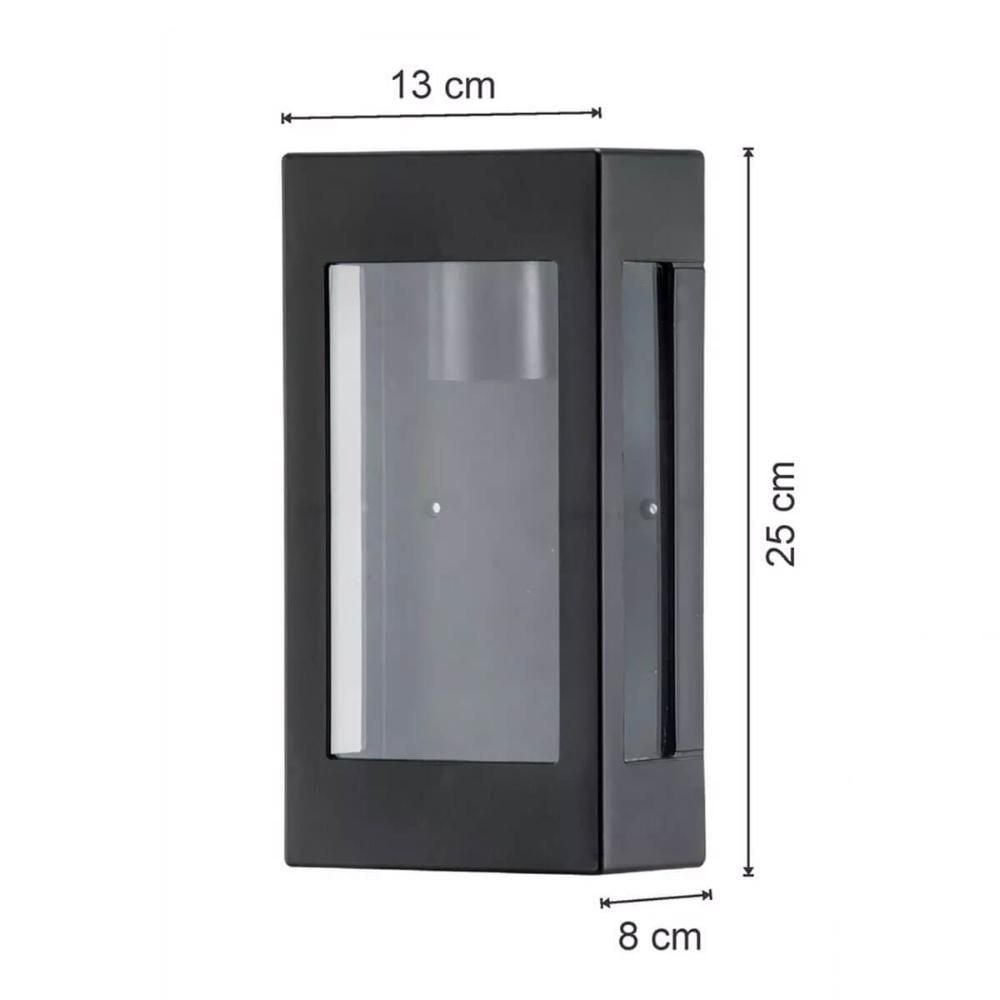 Conjunto 6 Arandelas Externas Pretas Prime Luminária Bivolt de Parede Jardim Fachada Muro Dital - 3
