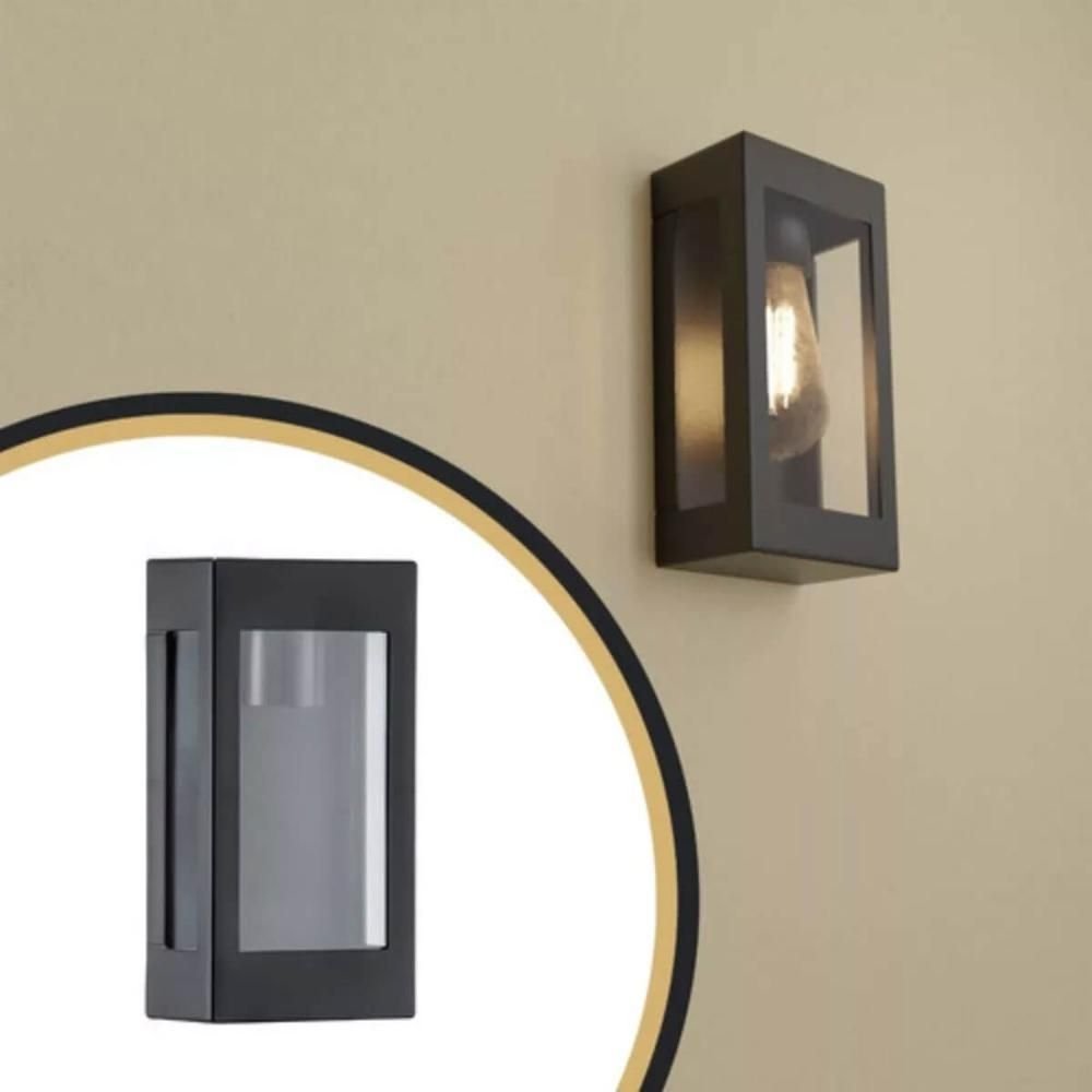 Conjunto 6 Arandelas Externas Pretas Prime Luminária Bivolt de Parede Jardim Fachada Muro Dital - 2