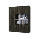 Ver imagem 5 de Armário Alto com Nichos e 05 Portas 161,5x135x42cm Marrom/Carvalho/Preto