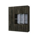 Ver imagem 3 de Armário Alto com Nichos e 05 Portas 161,5x135x42cm Marrom/Carvalho/Preto