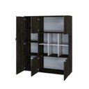 Ver imagem 2 de Armário Alto com Nichos e 05 Portas 161,5x135x42cm Marrom/Carvalho/Preto