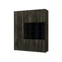 Ver imagem 3 de Armário Alto com Nichos e 05 Portas 161,5x135x42cm Marrom/Carvalho/Preto