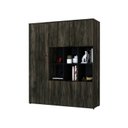 Ver imagem 5 de Armário Alto com Nichos e 05 Portas 161,5x135x42cm Marrom/Carvalho/Preto