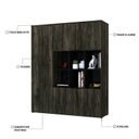 Ver imagem 6 de Armário Alto com Nichos e 05 Portas 161,5x135x42cm Marrom/Carvalho/Preto