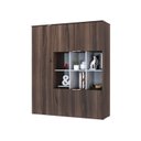 Ver imagem 3 de Armário Alto com Nichos e 05 Portas 161,5x135x42cm Marrom/Nogal/Branco