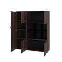Ver imagem 2 de Armário Alto com Nichos e 05 Portas 161,5x135x42cm Marrom/Nogal/Preto