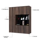 Ver imagem 6 de Armário Alto com Nichos e 05 Portas 161,5x135x42cm Marrom/Nogal/Preto
