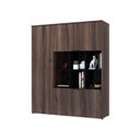 Ver imagem 5 de Armário Alto com Nichos e 05 Portas 161,5x135x42cm Marrom/Nogal/Preto