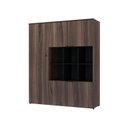 Ver imagem 3 de Armário Alto com Nichos e 05 Portas 161,5x135x42cm Marrom/Nogal/Preto