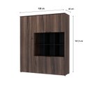 Ver imagem 4 de Armário Alto com Nichos e 05 Portas 161,5x135x42cm Marrom/Nogal/Preto