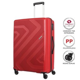 Mala Grande Polipropileno American Tourister Camboriu Cadeado Tsa Rodas 360º Vermelho G - 6