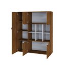 Ver imagem 2 de Armário Alto com Nichos e 05 Portas 161,5x135x42cm Marrom/Lamina Mel/Branco