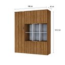 Ver imagem 4 de Armário Alto com Nichos e 05 Portas 161,5x135x42cm Marrom/Lamina Mel/Branco