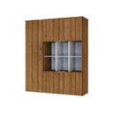 Ver imagem 3 de Armário Alto com Nichos e 05 Portas 161,5x135x42cm Marrom/Lamina Mel/Branco