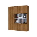 Ver imagem 5 de Armário Alto com Nichos e 05 Portas 161,5x135x42cm Marrom/Lamina Mel/Branco