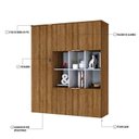 Ver imagem 6 de Armário Alto com Nichos e 05 Portas 161,5x135x42cm Marrom/Lamina Mel/Branco