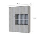 Ver imagem 4 de Armário Alto com Nichos e 05 Portas 161,5x135x42cm Branco/Snow
