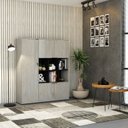 Ver imagem 7 de Armário Alto com Nichos e 05 Portas 161,5x135x42cm Branco/Snow/Preto