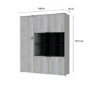 Ver imagem 4 de Armário Alto com Nichos e 05 Portas 161,5x135x42cm Branco/Snow/Preto