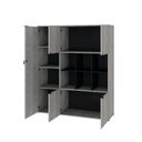Ver imagem 2 de Armário Alto com Nichos e 05 Portas 161,5x135x42cm Branco/Snow/Preto