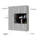 Ver imagem 6 de Armário Alto com Nichos e 05 Portas 161,5x135x42cm Branco/Snow/Preto