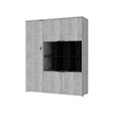 Ver imagem 3 de Armário Alto com Nichos e 05 Portas 161,5x135x42cm Branco/Snow/Preto