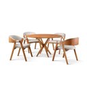 Ver imagem 3 de Conjunto de Mesa Redonda 120 cm com 4 Cadeiras Gaia Marrom/Cinza