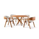 Ver imagem 3 de Conjunto de Mesa Redonda 120 cm com 4 Cadeiras Gaia Marrom/Cinza