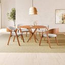 Ver imagem 1 de Conjunto de Mesa Redonda 120 cm com 4 Cadeiras Gaia Marrom/Cinza