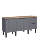 Ver imagem 1 de Balcão Buffet Cozinha com Tampo 174x85x51cm Cisne 180 Cozimax Cinza/jequitiba