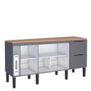 Ver imagem 2 de Balcão Buffet Cozinha com Tampo 174x85x51cm Cisne 180 Cozimax Cinza/jequitiba