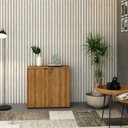 Ver imagem 1 de Armário Baixo com 2 Portas 75x80x42cm Marrom/Lâmina Mel/Preto