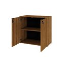 Ver imagem 2 de Armário Baixo com 2 Portas 75x80x42cm Marrom/Lâmina Mel/Preto