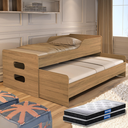 Ver imagem 2 de Bicama Solteiro Cama com Auxiliar e 2 Colchões D20 Despuma Cor:amêndoa