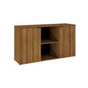 Ver imagem 3 de Armário Baixo com 2 Portas e Nicho 75x135x42cm Marrom/Lâmina Mel/Preto