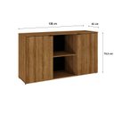 Ver imagem 4 de Armário Baixo com 2 Portas e Nicho 75x135x42cm Marrom/Lâmina Mel/Preto