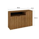 Ver imagem 4 de Armário Aparador com 3 Portas e Nicho 89,5x135x42cm Marrom/Mel/Preto