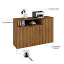 Ver imagem 6 de Armário Aparador com 3 Portas e Nicho 89,5x135x42cm Marrom/Mel/Preto