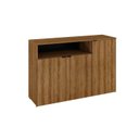 Ver imagem 3 de Armário Aparador com 3 Portas e Nicho 89,5x135x42cm Marrom/Mel/Preto