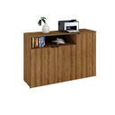Ver imagem 5 de Armário Aparador com 3 Portas e Nicho 89,5x135x42cm Marrom/Mel/Preto