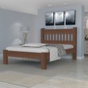 Ver imagem 1 de Cama Casal Queen Size Madeira Maciça Angelim Pedra/tauari Pérola Tabaco