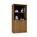 Ver imagem 5 de Armário Alto Estante com 2 Portas 161,5x80x42cm Marrom/Lâmina Mel/Preto