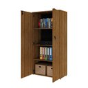 Ver imagem 2 de Armário Alto Fechado com 2 Portas 161,5x80x42cm Marrom/Lâmina Mel/Preto