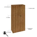 Ver imagem 6 de Armário Alto Fechado com 2 Portas 161,5x80x42cm Marrom/Lâmina Mel/Preto