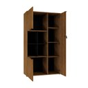 Ver imagem 2 de Armário Alto com Nicho e 03 Portas 161,5x90x42cm Marrom/Lamina Mel/Preto