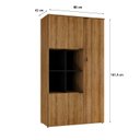 Ver imagem 3 de Armário Alto com Nicho e 03 Portas 161,5x90x42cm Marrom/Lamina Mel/Preto