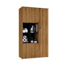 Ver imagem 4 de Armário Alto com Nicho e 03 Portas 161,5x90x42cm Marrom/Lamina Mel/Preto